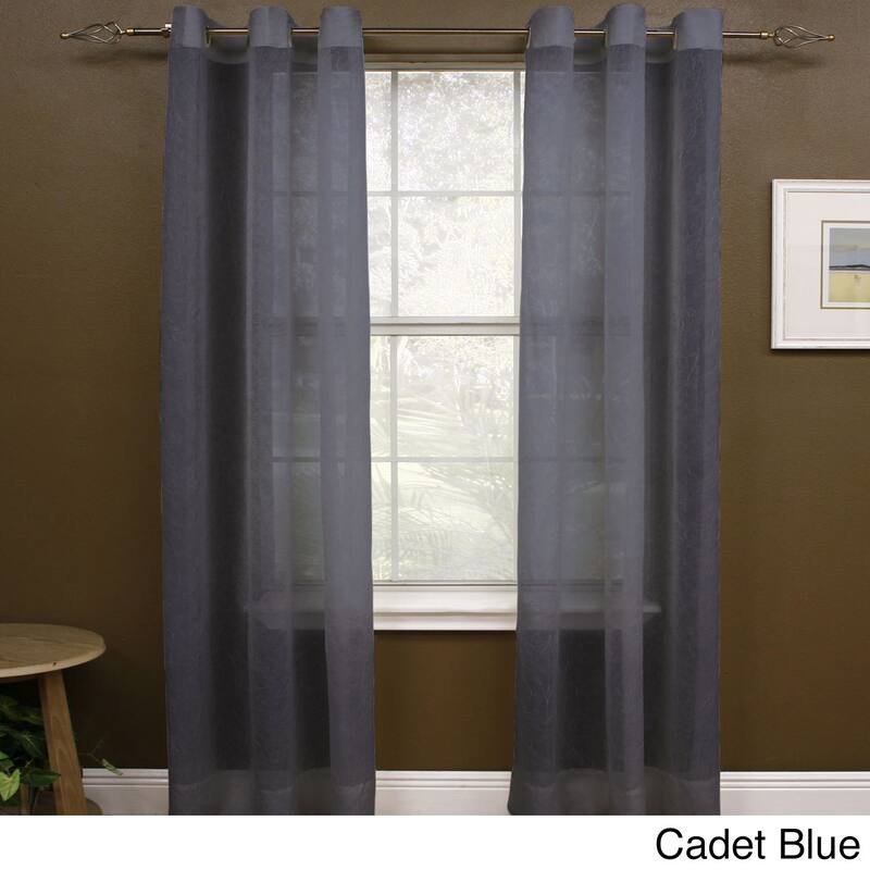 Miller Curtains 95-inch Preston Grommet Sheer Panel - 48 x 95 - 48 x 95 - Cadet Blue