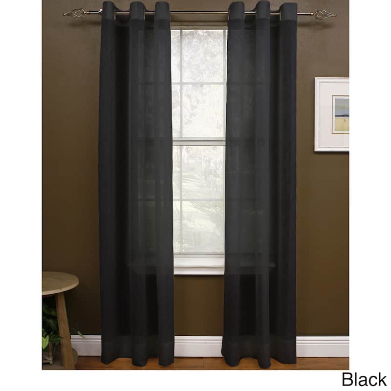 Miller Curtains 95-inch Preston Grommet Sheer Panel - 48 x 95 - 48 x 95 - Black