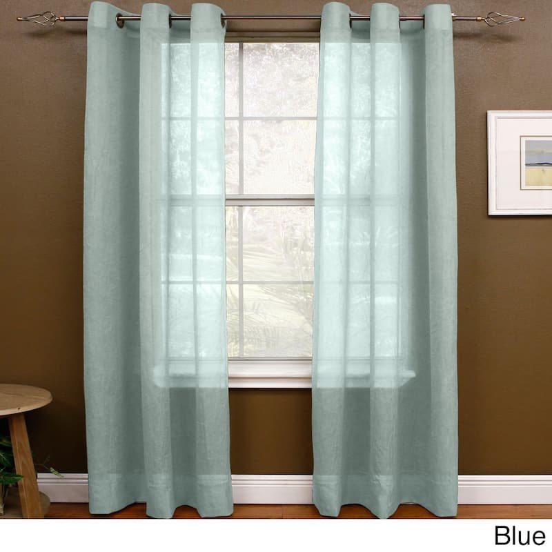 Miller Curtains 95-inch Preston Grommet Sheer Panel - 48 x 95 - 48 x 95 - Light Blue