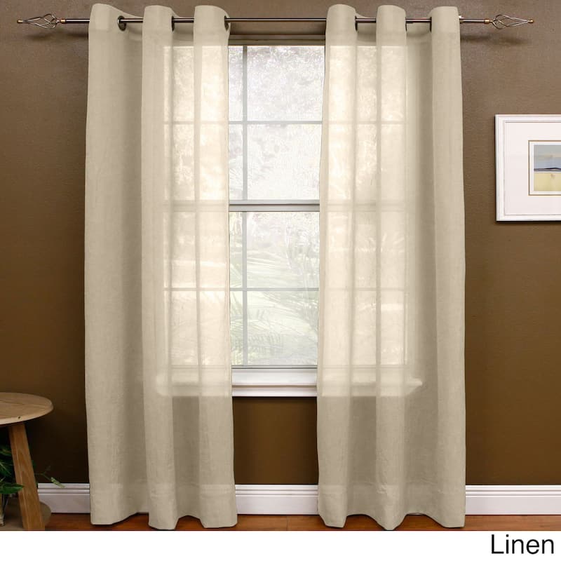 Miller Curtains 95-inch Preston Grommet Sheer Panel - 48 x 95 - 48 x 95 - Linen