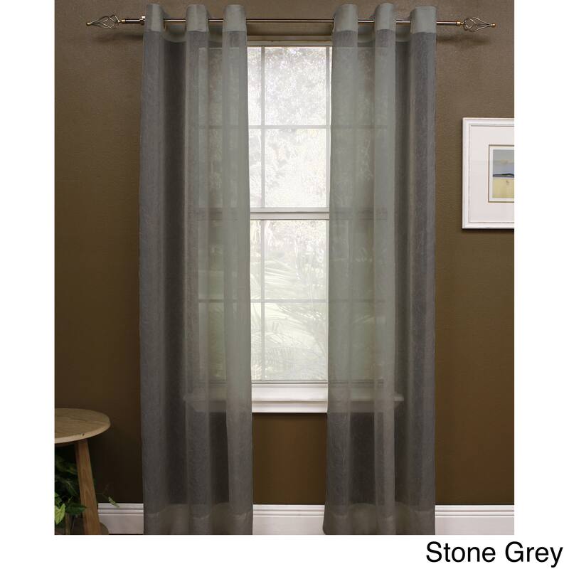 Miller Curtains Preston 84-inch Grommet-top Sheer Panel - 48 x 84 - Stone Grey