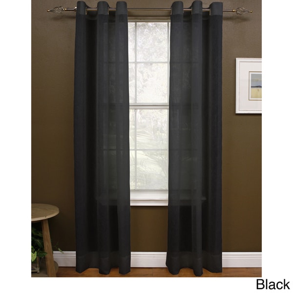 Miller Curtains Sheer Preston Grommet 48 x 84 Window Panel Linen