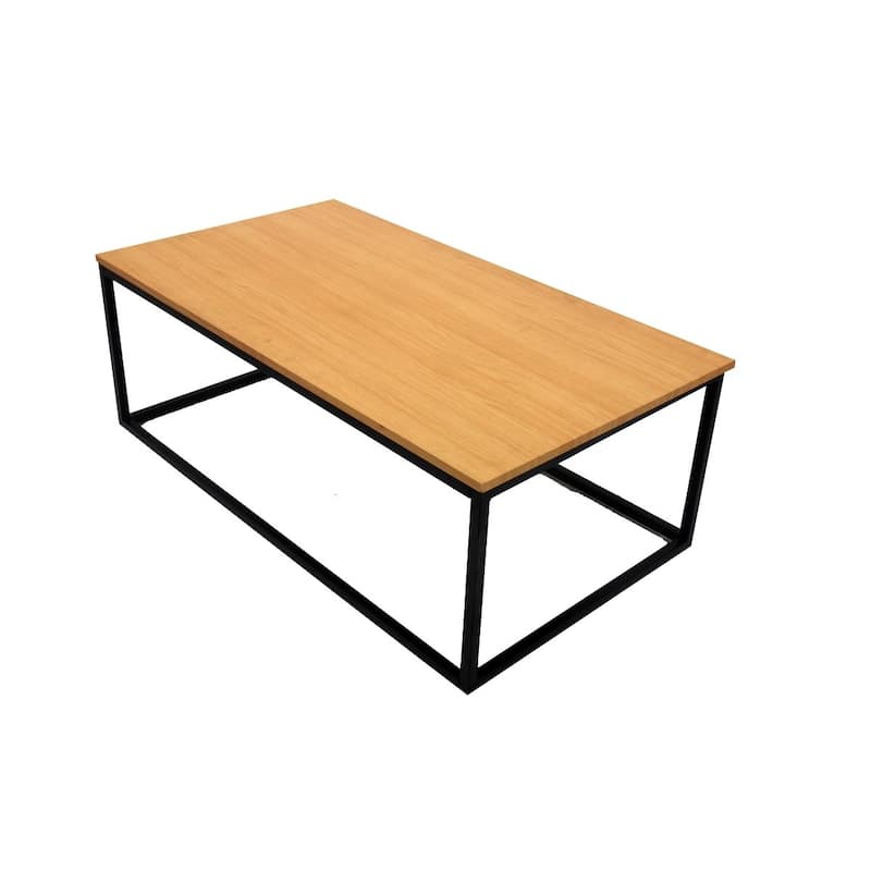 Wooden Top Metal Frame Coffee Table