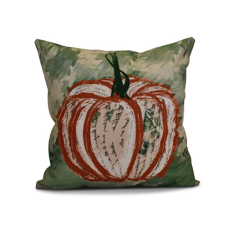 16 x 16-inch, Artistic Pumpkin, Geometric Print Outdoor Pillow