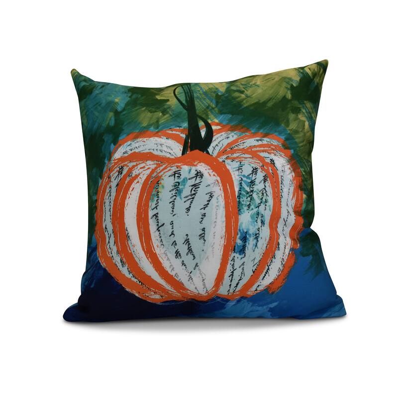 16 x 16-inch, Artistic Pumpkin, Geometric Print Outdoor Pillow