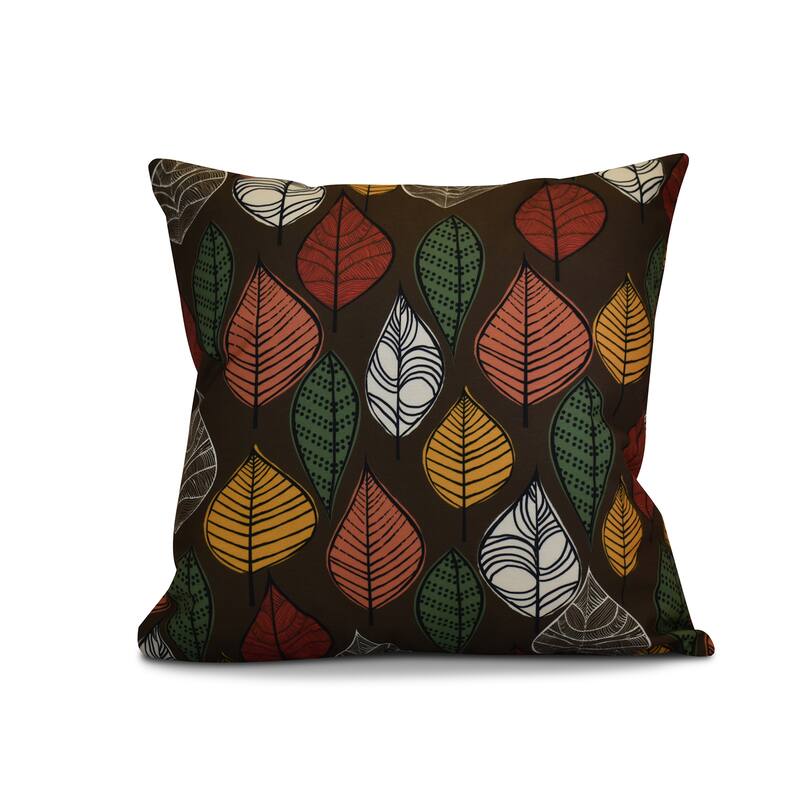 16 x 16-inch, Autumn Leaves, Floral Print Pillow