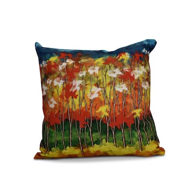 16 x 16-inch, Autumn, Floral Print Outdoor Pillow