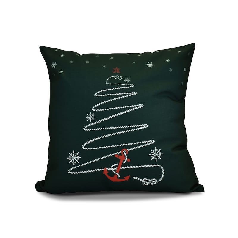 16 x 16-inch, Holiday Anchor, Holiday Geometric Print Pillow