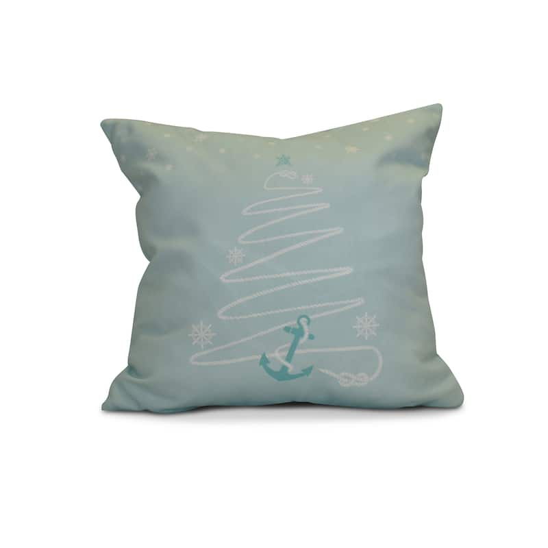 16 x 16-inch, Holiday Anchor, Holiday Geometric Print Pillow