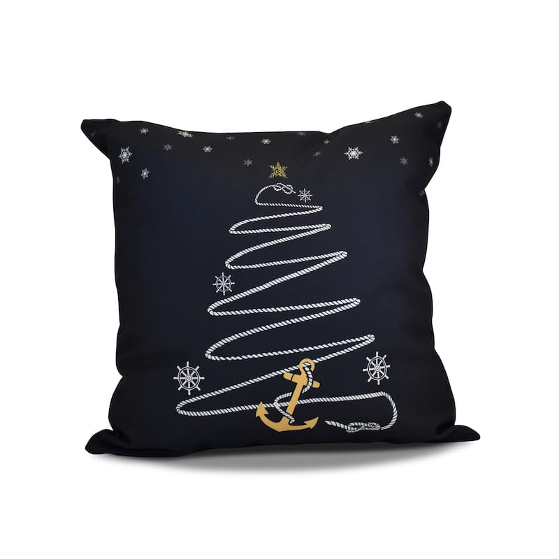 16 x 16-inch, Holiday Anchor, Holiday Geometric Print Pillow