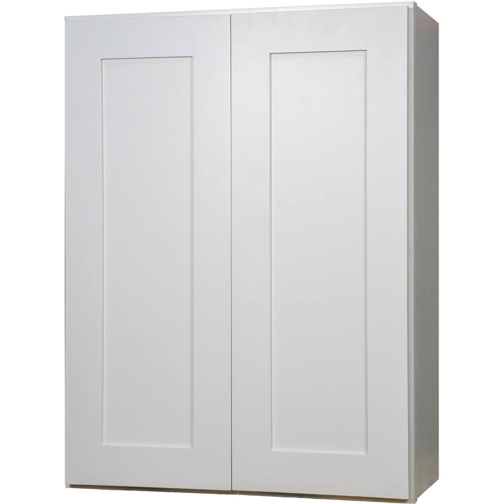 Everyday Cabinets 24-inch White Shaker Double Door Wall Kitchen Cabinet