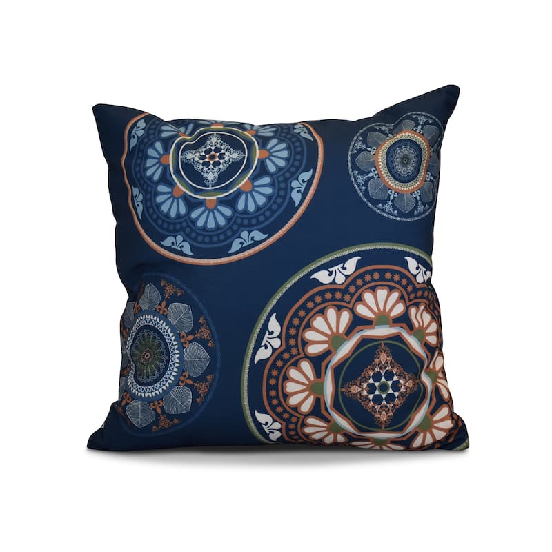 16 x 16-inch, Medallions, Geometric Print Outdoor Pillow