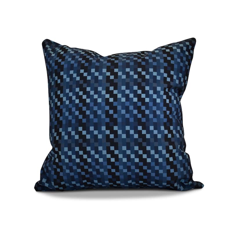 16 x 16-inch, Mad for Plaid, Geometric Print Outdoor Pillow