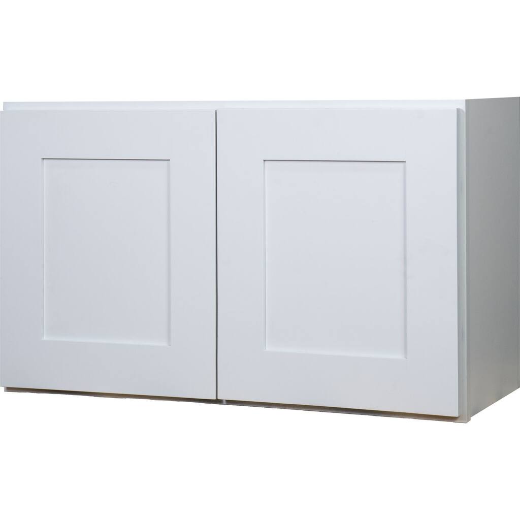Everyday Cabinets 36-inch White Shaker Double Door Bridge Wall Kitchen Cabinet