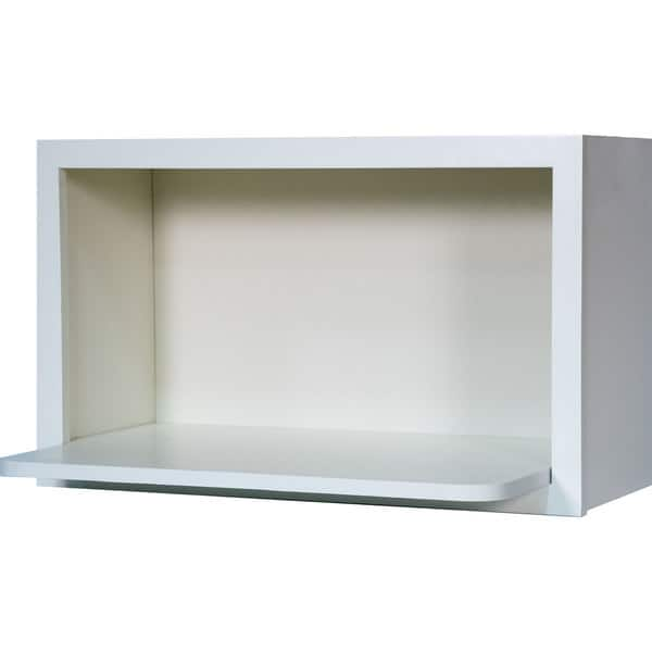 Shop Everyday Cabinets 30 Inch White Shaker Microwave Shelf Wall