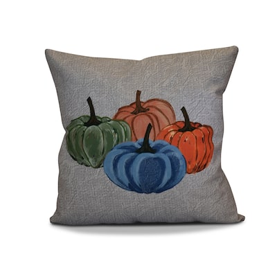 16 x 16-inch, Paper Mache Pumpkins, Geometric Print Outdoor Pillow