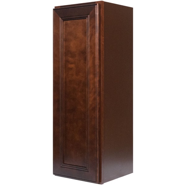 Everyday Cabinets 9-inch Cherry Mahogany Brown Leo Saddle Single Door Wall Kitchen Cabinet. Opens flyout.