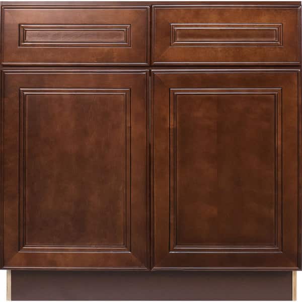 Shop Everyday Cabinets 36 Inch Cherry Mahogany Brown Leo Saddle