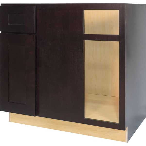 Shop Everyday Cabinets 42 Inch Dark Espresso Shaker Blind Corner Base Kitchen Cabinet Left Overstock 12315169