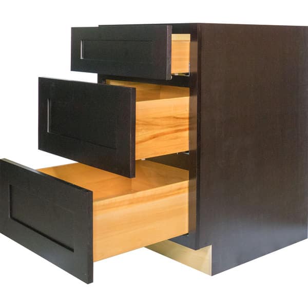 Shop Everyday Cabinets 36 Inch Dark Espresso Shaker 3 Drawer Base
