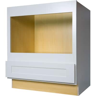 Everyday Cabinets 33-inch White Shaker Microwave Base Kitchen Cabinet