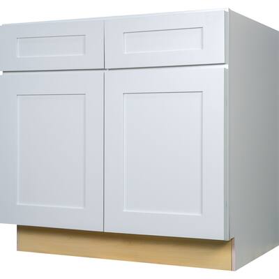 Everyday Cabinets 36-inch White Shaker Sink Base Kitchen Cabinet