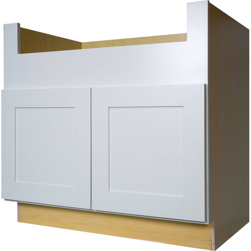 Everyday Cabinets 36-inch White Shaker FarmHouse Apron Sink Base Kitchen Cabinet