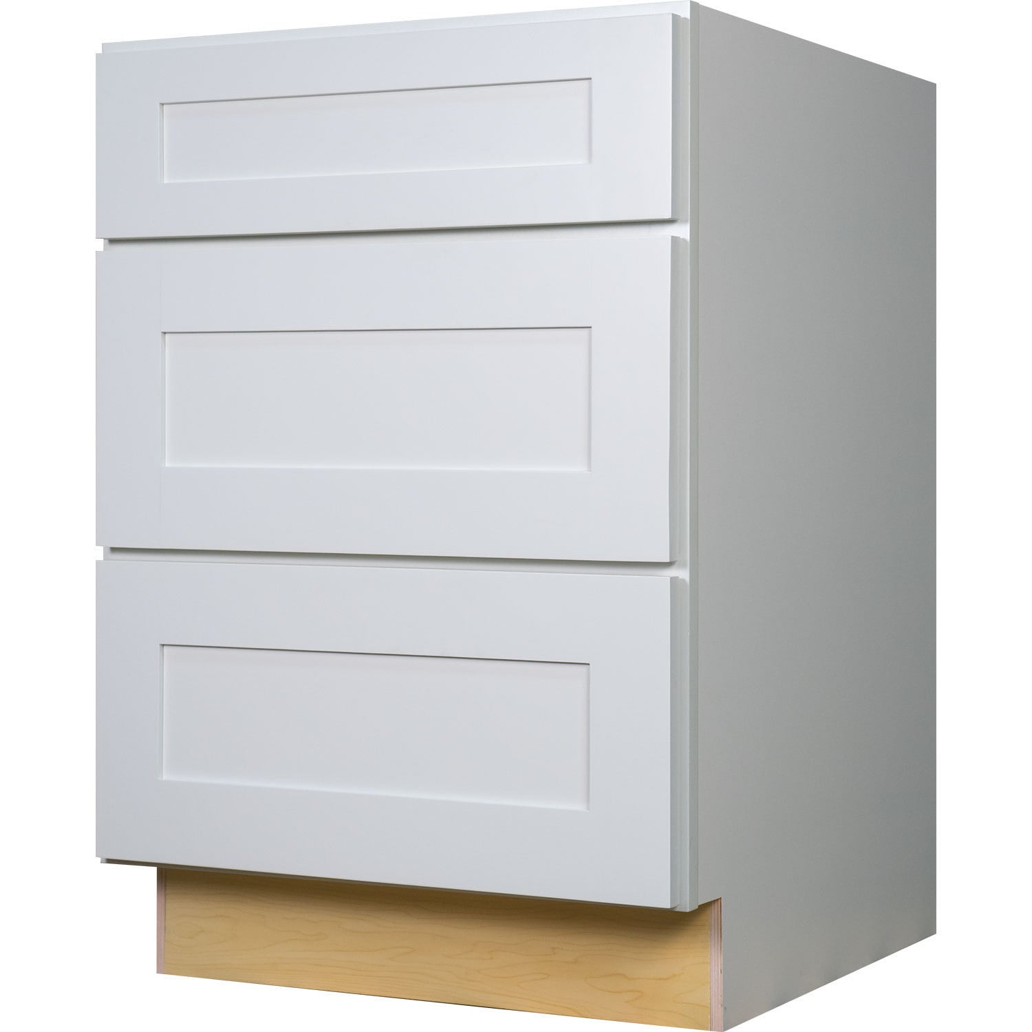 Shop Everyday Cabinets 36 Inch White Shaker 3 Drawer Base Kitchen