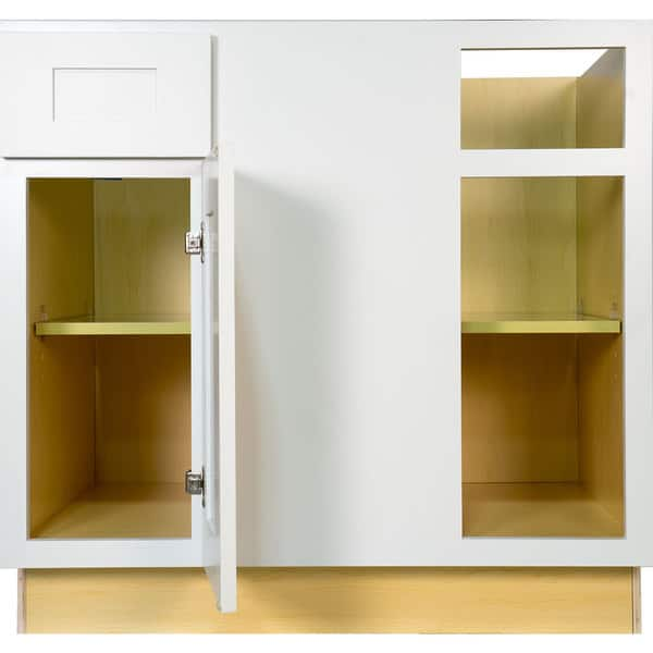 Shop Everyday Cabinets 42 Inch White Shaker Blind Corner Base