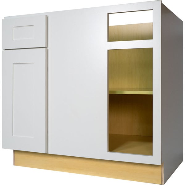 Shop Everyday Cabinets 42-inch White Shaker Blind Corner Base Kitchen Cabinet Right - Overstock ...