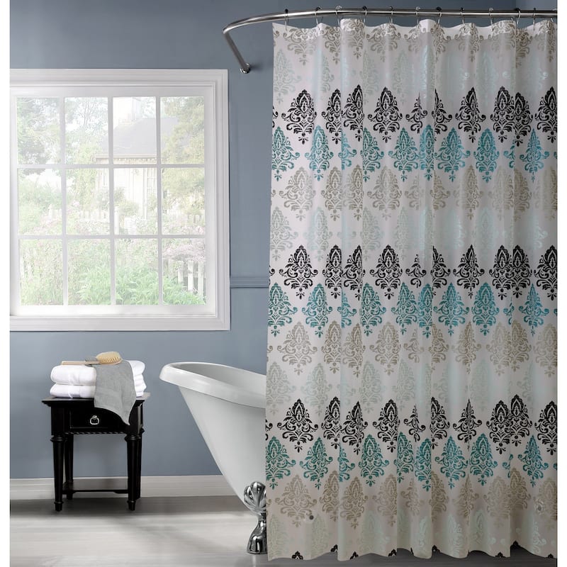 Bath Bliss 70" x 72" Shower Curtain in Paisley Design