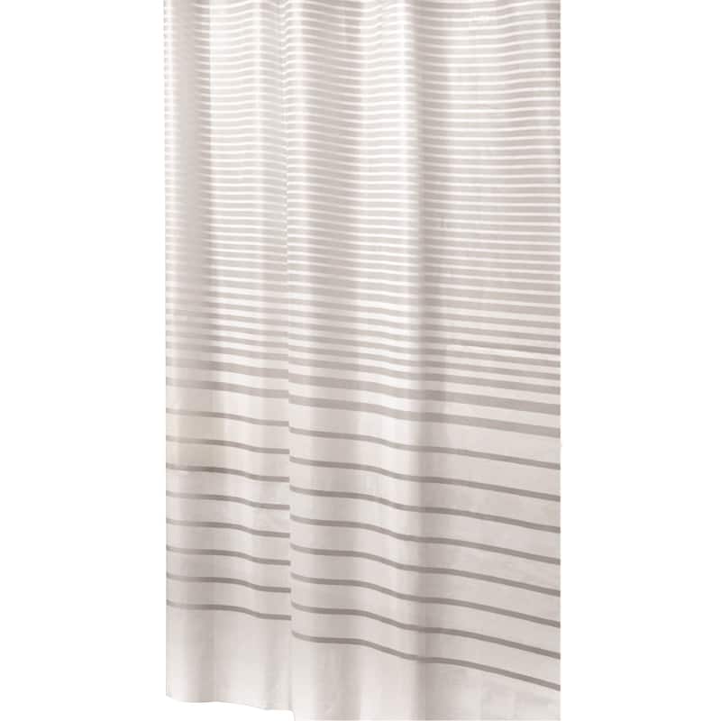 Bath Bliss 70" x 72" Shower Curtain in White Stripe Design