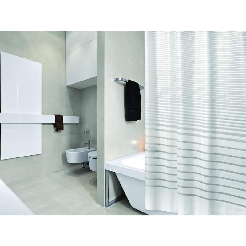 Bath Bliss 70" x 72" Shower Curtain in White Stripe Design