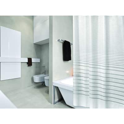 Bath Bliss 70" x 72" Shower Curtain in White Stripe Design