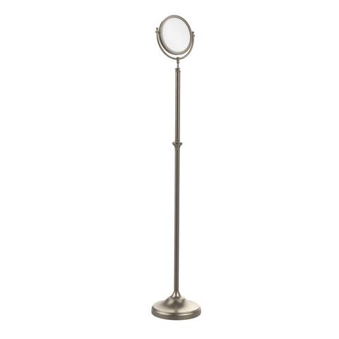 Allied Brass Adjustable Height Floor Standing Make-Up Mirror 8 Inch Diameter with 2X Magnification