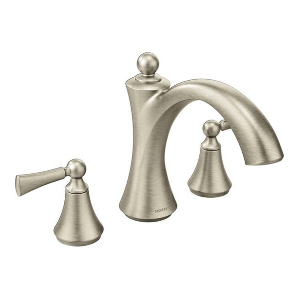 Shop Moen Wynford Two-Handle Roman Tub Faucet, Brushed ...