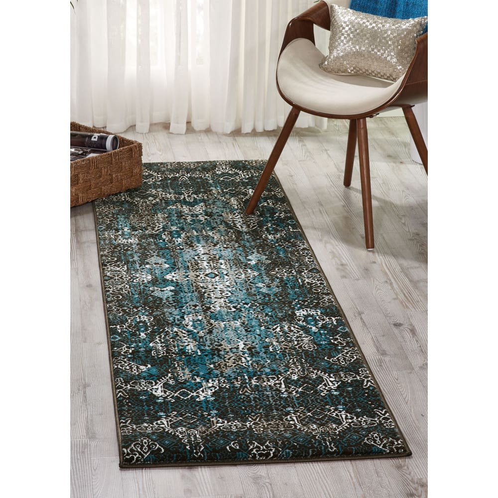 Nourison Karma Vintage Over-Dyed Medallion Area Rug
