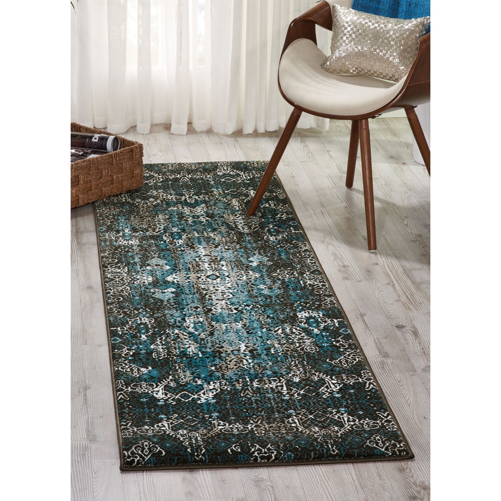 Nourison Karma Vintage Over-Dyed Medallion Area Rug