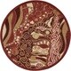 preview thumbnail 14 of 24, Nourison Modesto Abstract Geometric Area Rug 7'10" Round - Red - Round