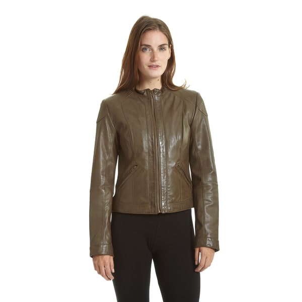 Excelled Women's Lambskin Moto Scuba Jacket