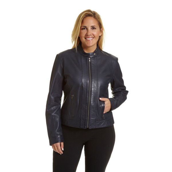 Shop Excelled Women's Plussize Moto-collar Scuba Jacket - Free Shipping ...