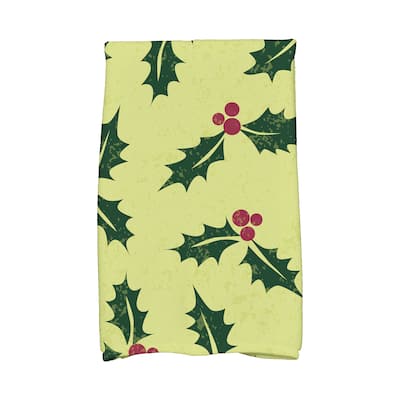 18 x 30-inch, Allover Holly, Floral Print Hand Towel