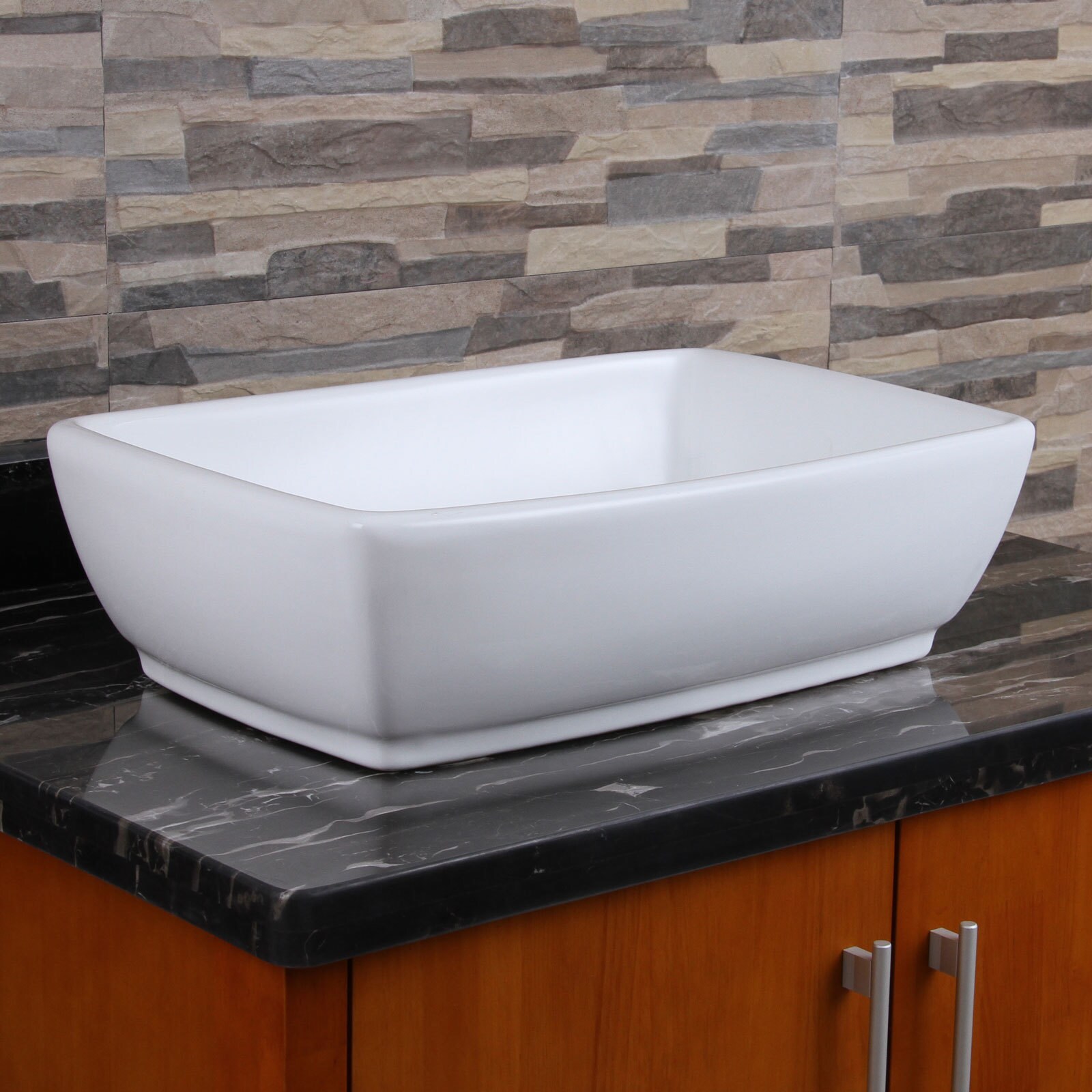 ELIMAX'S Unique Rectangle Shape White Porcelain Ceramic Bathroom Vessel Sink ELIMAX'S Unique Rectangle Shape White Porcelain Ceramic Bathroom Vessel Sink