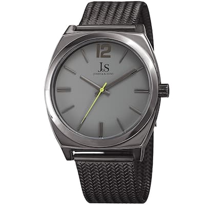 Joshua & Sons Men's Quartz Easy-to-Read Grey Stainless Steel Bracelet Watch