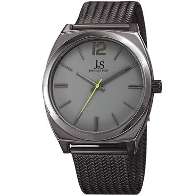 Joshua & Sons Men's Quartz Easy-to-Read Grey Stainless Steel Bracelet Watch