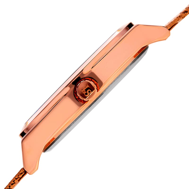 Joshua & Sons Men's Quartz Easy-to-Read Rose-Tone Stainless Steel Bracelet Watch
