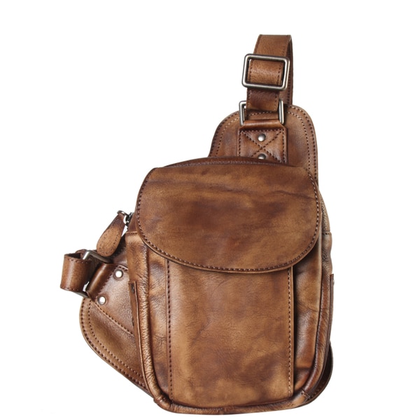 Rimen & Co. Genuine Leather Small Front Pocket Crossbody Sling Backpack - Free Shipping Today ...