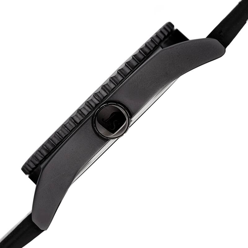 Joshua & Sons Men's Quartz Easy-to-Read Date Black Leather Strap Watch