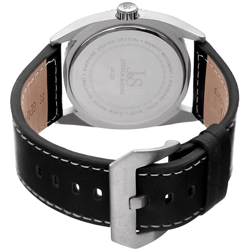 Joshua & Sons Men's Quartz Easy-to-Read Date Orange Leather Strap Watch