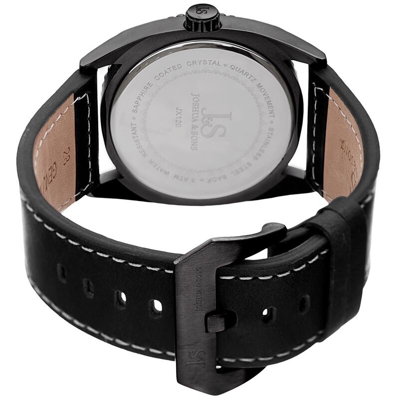 Joshua & Sons Men's Quartz Easy-to-Read Date Red Leather Strap Watch